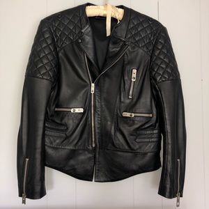 Balenciaga Black Leather Moto Jacket